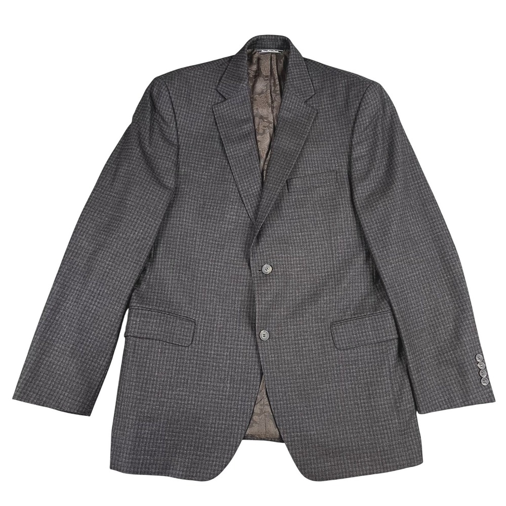 Jack Victor Collection Blazer 42L Mens Valutowood Wool Brown & Grey Sports Coat